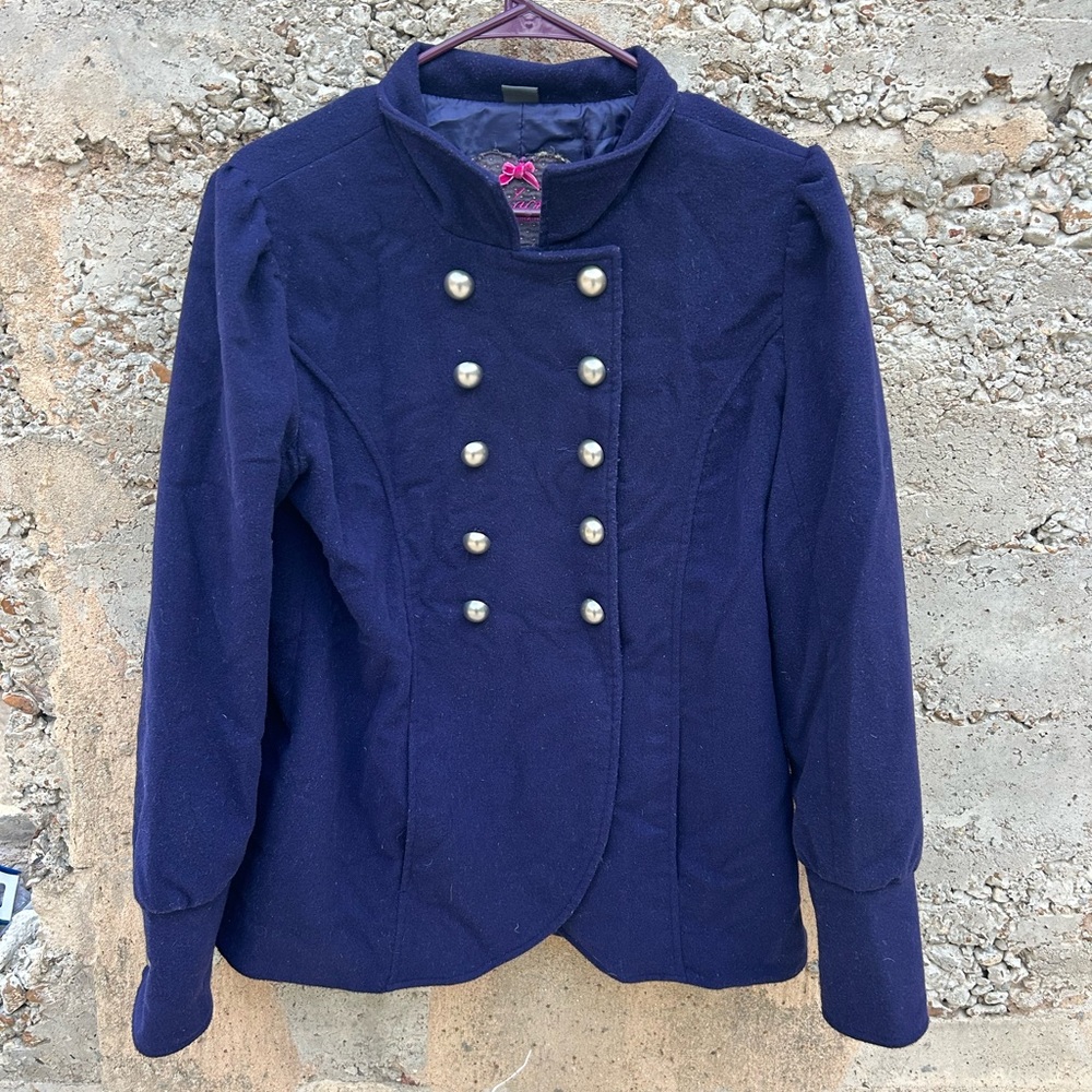 Jack by BB Dakota Double-Breasted Navy Blazer